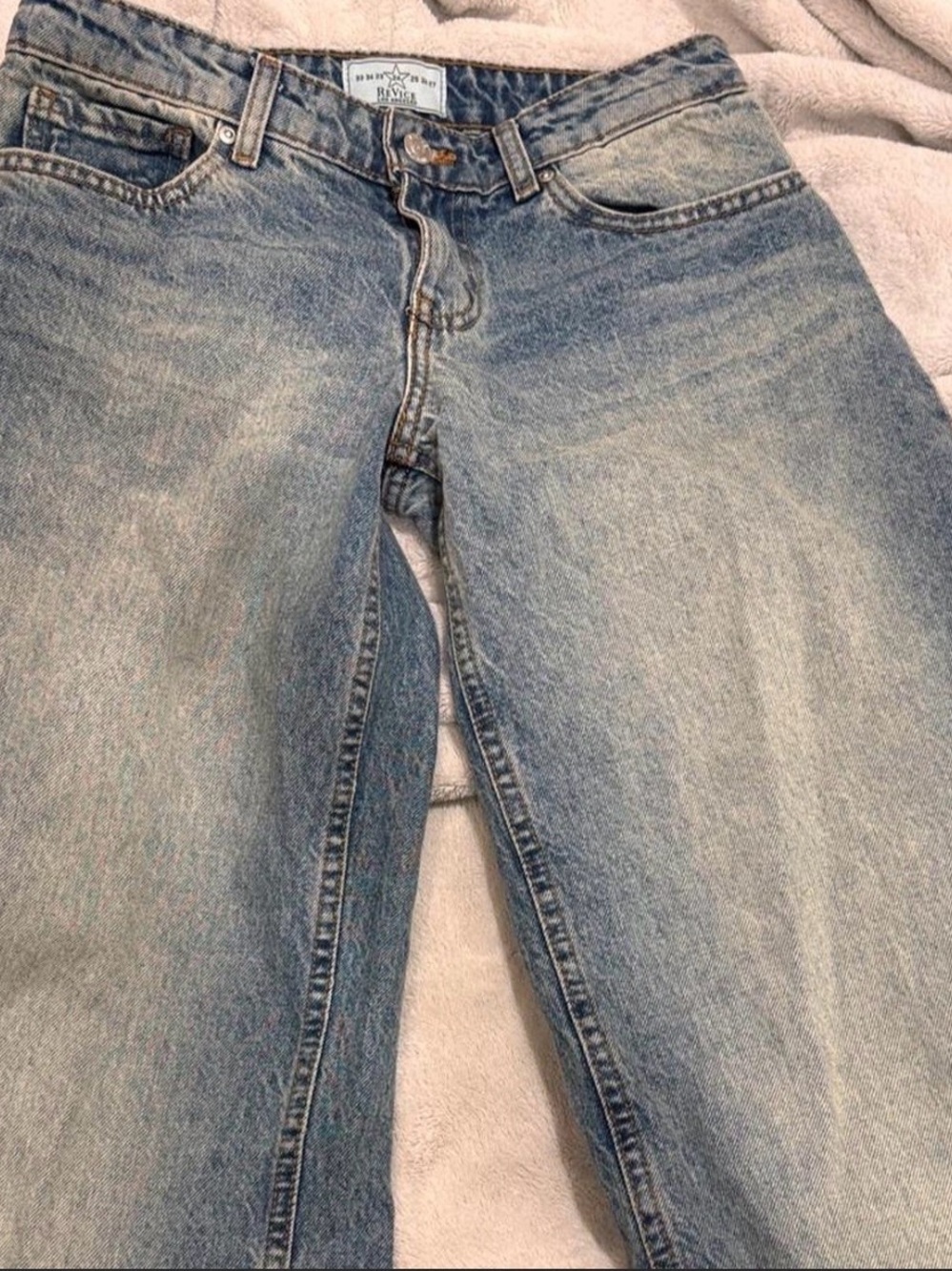 REVICE Women's Light Blue Wide Leg Jeans size 24